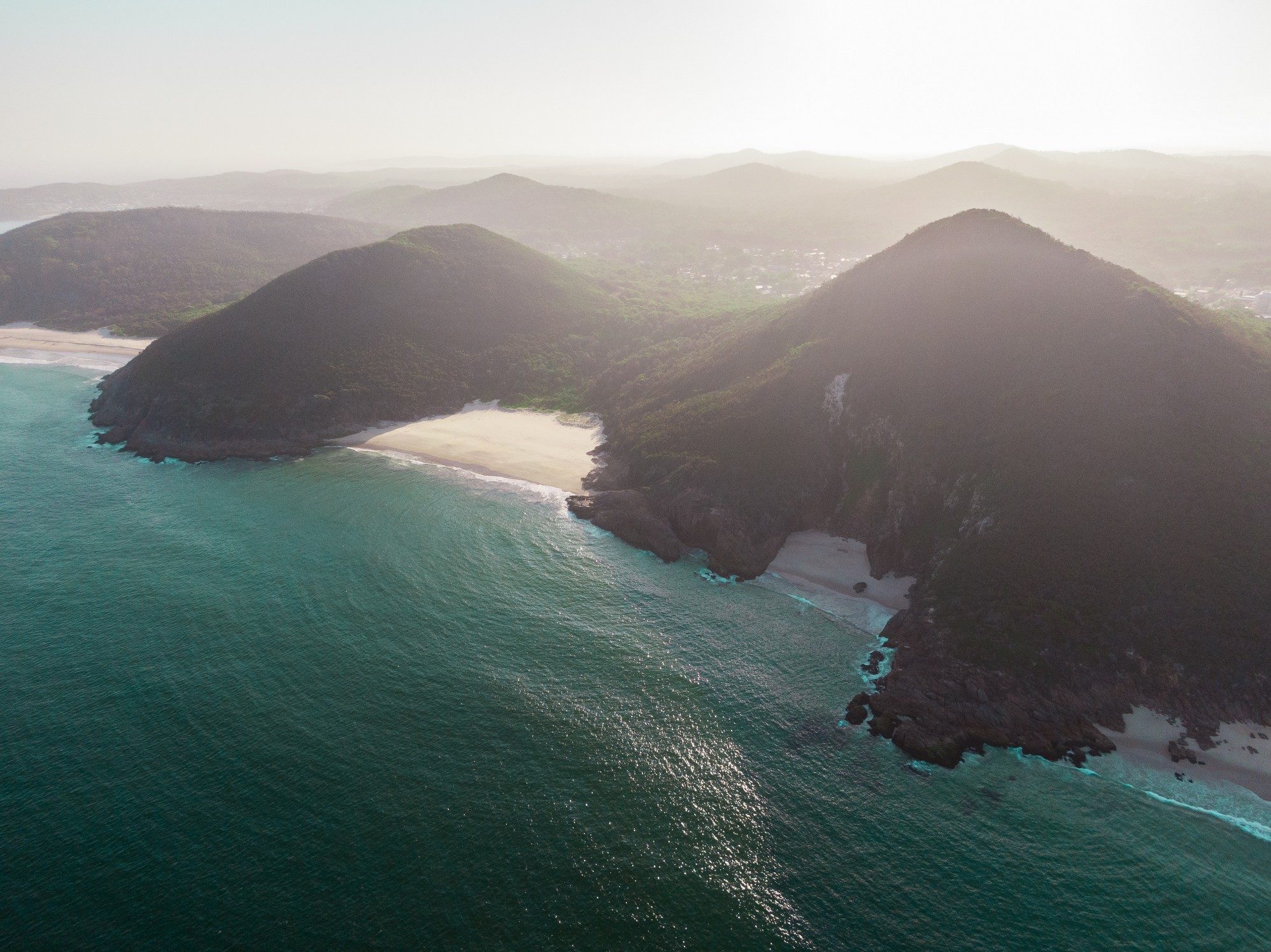 Aerial drone photo of coastal headlands